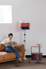 Stylish PU Leather Side Table with Stainless Steel Accents and Black Walnut Wood Base – Modern Decorative Accent for Living Room and Bedroom hrn-5267