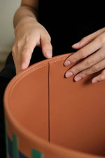 Stylish PU Leather Side Table with Stainless Steel Accents and Black Walnut Wood Base – Modern Decorative Accent for Living Room and Bedroom hrn-5267