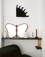 Unique Butterfly-Shaped Mirror with Solid Wood Frame - Hand-Cut Glass Design for Elegant Home Décor hrn-5268