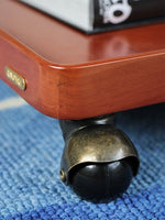 Elegant Metal and Oak Serving Cart with Copper Accents - Perfect for Entertaining hrn-5272