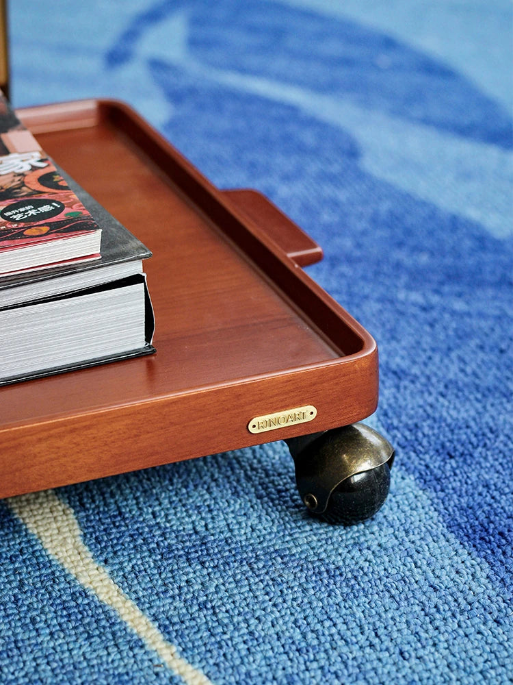 Elegant Metal and Oak Serving Cart with Copper Accents - Perfect for Entertaining hrn-5272