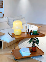 Elegant Metal and Oak Serving Cart with Copper Accents - Perfect for Entertaining hrn-5272