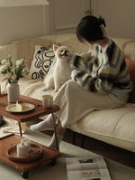 Elegant Metal and Oak Serving Cart with Copper Accents - Perfect for Entertaining hrn-5272