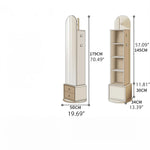 Elegant Solid Wood and Glass Full-Length Mirror – Stylish Multi-Layer Board Design for Home Décor hrvr-5085