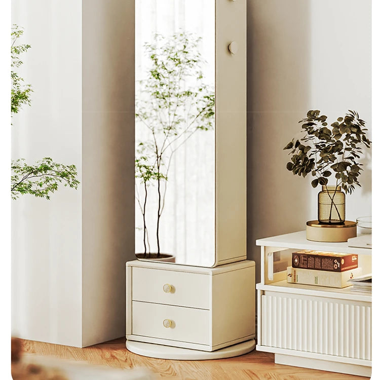 Elegant Solid Wood and Glass Full-Length Mirror – Stylish Multi-Layer Board Design for Home Décor hrvr-5085