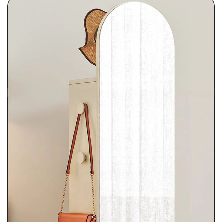 Elegant Solid Wood and Glass Full-Length Mirror – Stylish Multi-Layer Board Design for Home Décor hrvr-5085