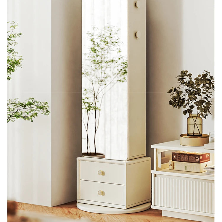 Elegant Solid Wood and Glass Full-Length Mirror – Stylish Multi-Layer Board Design for Home Décor hrvr-5085