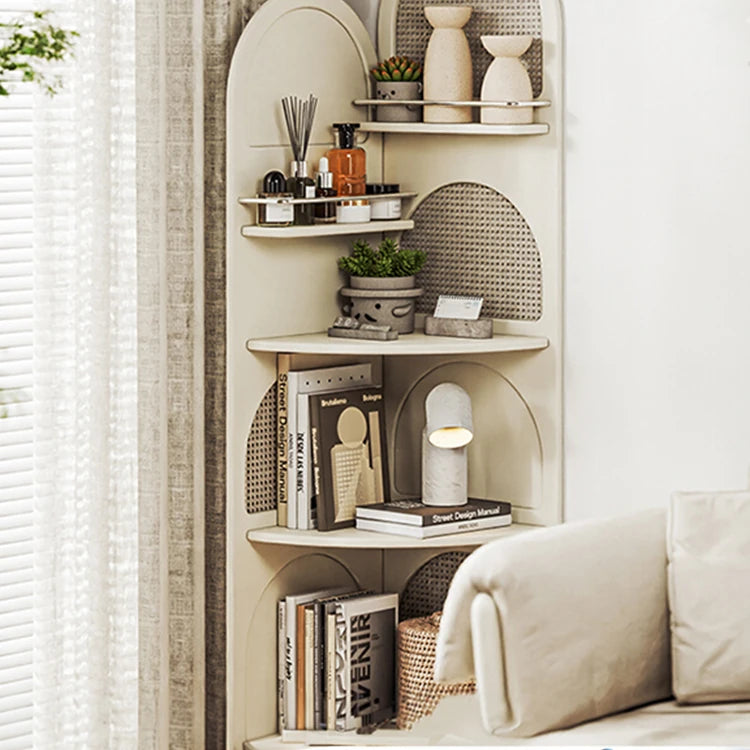 Stylish Solid Wood Rattan Weaving Cabinet - Elegant Curved Design for Modern Living Spaces hrvr-5086
