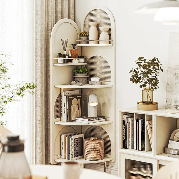 Stylish Solid Wood Rattan Weaving Cabinet - Elegant Curved Design for Modern Living Spaces hrvr-5086