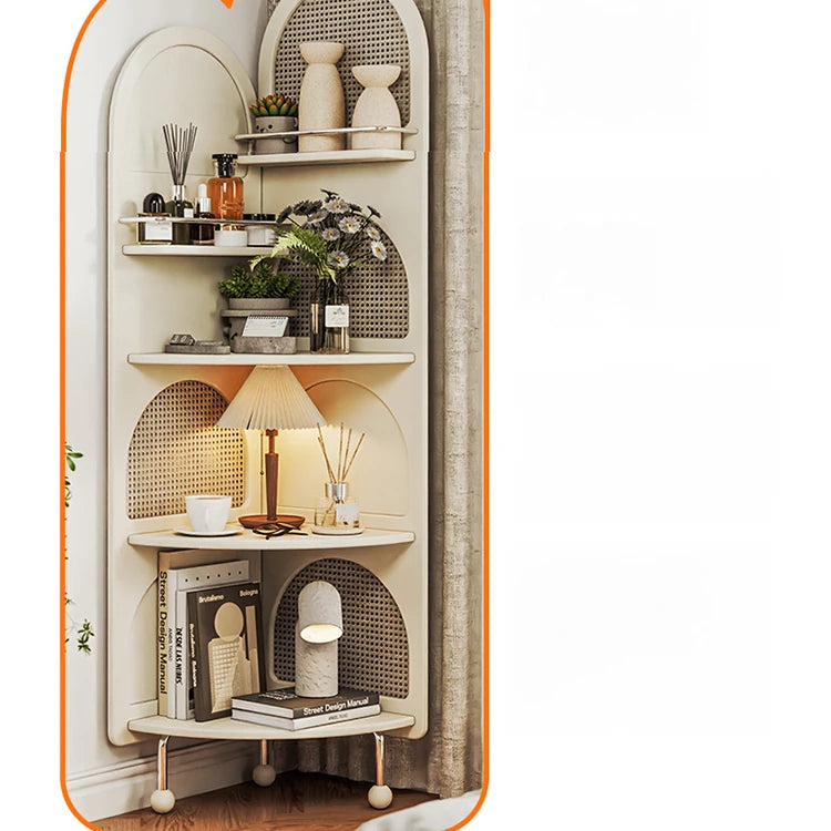 Stylish Solid Wood Rattan Weaving Cabinet - Elegant Curved Design for Modern Living Spaces hrvr-5086