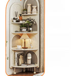 Stylish Solid Wood Rattan Weaving Cabinet - Elegant Curved Design for Modern Living Spaces hrvr-5086