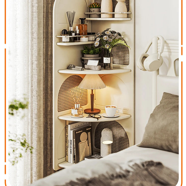 Stylish Solid Wood Rattan Weaving Cabinet - Elegant Curved Design for Modern Living Spaces hrvr-5086
