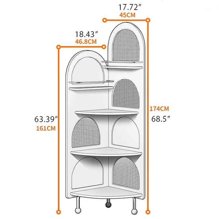 Stylish Solid Wood Rattan Weaving Cabinet - Elegant Curved Design for Modern Living Spaces hrvr-5086