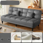 3-Seater Foldable Sofa Bed, Cat-Scratch-Resistant Leather Convertible Couch for Small Living Room hs-0526-1