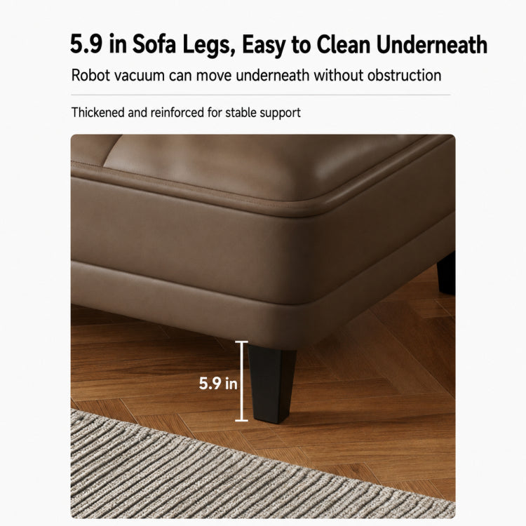 3-Seater Foldable Sofa Bed, Cat-Scratch-Resistant Leather Convertible Couch for Small Living Room hs-0526-1