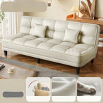 3-Seater Foldable Sofa Bed, Cat-Scratch-Resistant Leather Convertible Couch for Small Living Room hs-0526-1