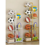 Multi-Tier Metal Sports Storage Rack for Balls & Equipment Organization hsen-2027