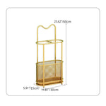 Elegant Gold Umbrella Stand Organizer – Stylish Metal Storage Rack for Entryway hsen-2031