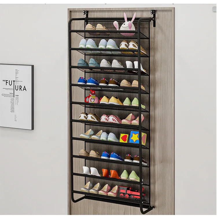 Over-the-Door Metal Shoe Storage Rack - Maximize Space with Style hsen-2035