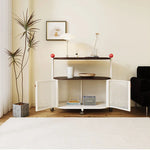Sleek Rolling Tea Table with Rattan Cabinet and Dark Wood Top - Modern Décor hsj-2252