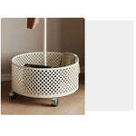 Stylish Metal Coat Hanger with Wheels and Convenient Storage Basket hsj-2253