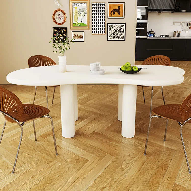 Sleek Contemporary White Oval Dining Table - Elegant Home Centerpiece hsj-2254