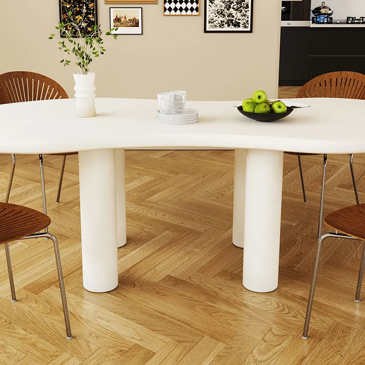 Sleek Contemporary White Oval Dining Table - Elegant Home Centerpiece hsj-2254