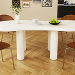 Sleek Contemporary White Oval Dining Table - Elegant Home Centerpiece hsj-2254