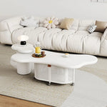 Stylish Modern Tea Table with Rattan Accents and Rolling Wheels hsj-2255