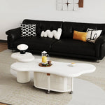 Stylish Modern Tea Table with Rattan Accents and Rolling Wheels hsj-2255
