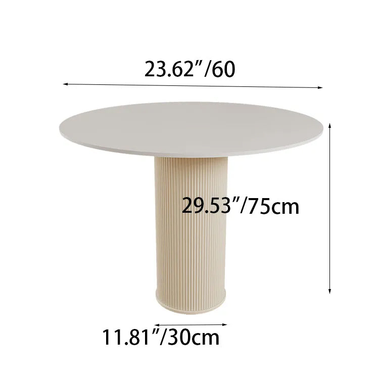 Elegant Round Sintered Stone Dining Table in Beige White with Carbon Steel Base – Perfect for Modern Interiors hsj-2258