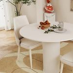 Elegant Round Sintered Stone Dining Table in Beige White with Carbon Steel Base – Perfect for Modern Interiors hsj-2258