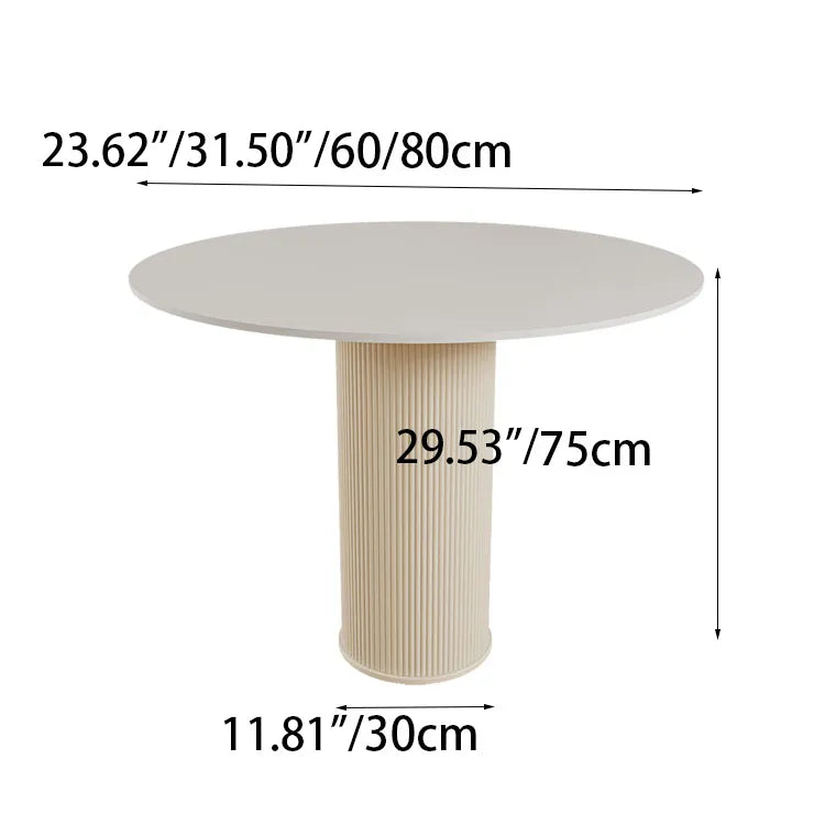 Elegant Round Sintered Stone Dining Table in Beige White with Carbon Steel Base – Perfect for Modern Interiors hsj-2258