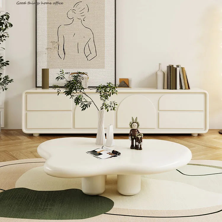 Modern White TV Cabinet with Sleek Minimalist Design for Stylish Living Rooms hsj-2260