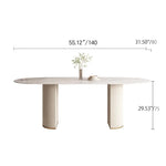 Elegant Sintered Stone Dining Table with Faux Leather Finish - Modern Minimalist Design hsj-2261