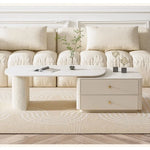 Modern Sintered Stone Tea Table with Storage Drawers for Elegant Living Rooms hsj-2264