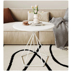 Modern White Minimalist Metal Frame Tea Table - Stylish Living Room Accent Piece hsj-2266