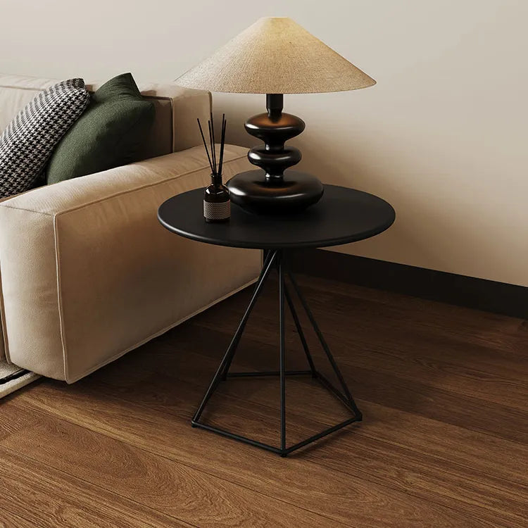 Modern White Minimalist Metal Frame Tea Table - Stylish Living Room Accent Piece hsj-2266