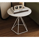 Modern White Minimalist Metal Frame Tea Table - Stylish Living Room Accent Piece hsj-2266