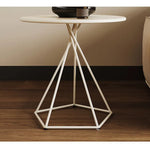 Modern White Minimalist Metal Frame Tea Table - Stylish Living Room Accent Piece hsj-2266
