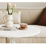 Modern White Minimalist Metal Frame Tea Table - Stylish Living Room Accent Piece hsj-2266