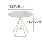 Modern White Minimalist Metal Frame Tea Table - Stylish Living Room Accent Piece hsj-2266