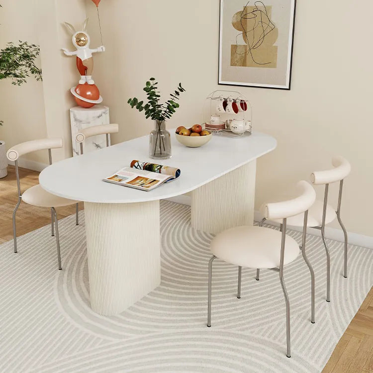 Modern Sintered Stone & Faux Leather Dining Table – Elegant and Durable Design for Your Home hsj-2272