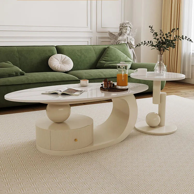 Sleek Sintered Stone Tea Table for Modern Living Room Decor hsj-2276