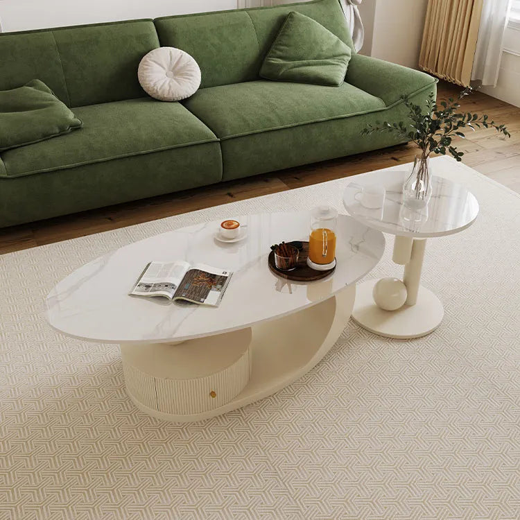 Sleek Sintered Stone Tea Table for Modern Living Room Decor hsj-2276
