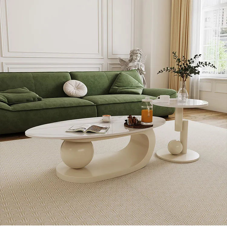 Sleek Sintered Stone Tea Table for Modern Living Room Decor hsj-2276