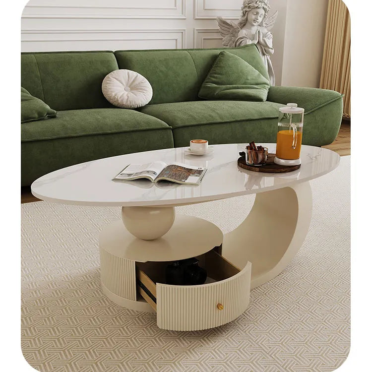 Sleek Sintered Stone Tea Table for Modern Living Room Decor hsj-2276