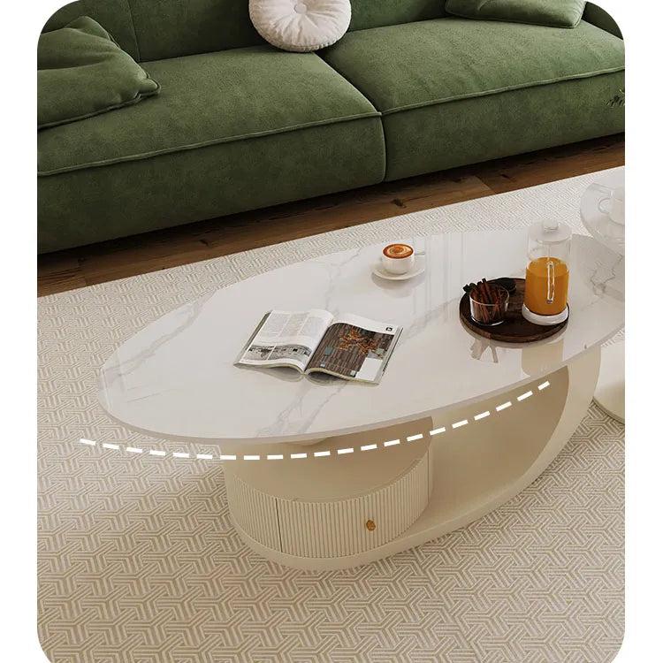 Sleek Sintered Stone Tea Table for Modern Living Room Decor hsj-2276