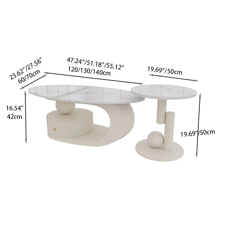 Sleek Sintered Stone Tea Table for Modern Living Room Decor hsj-2276