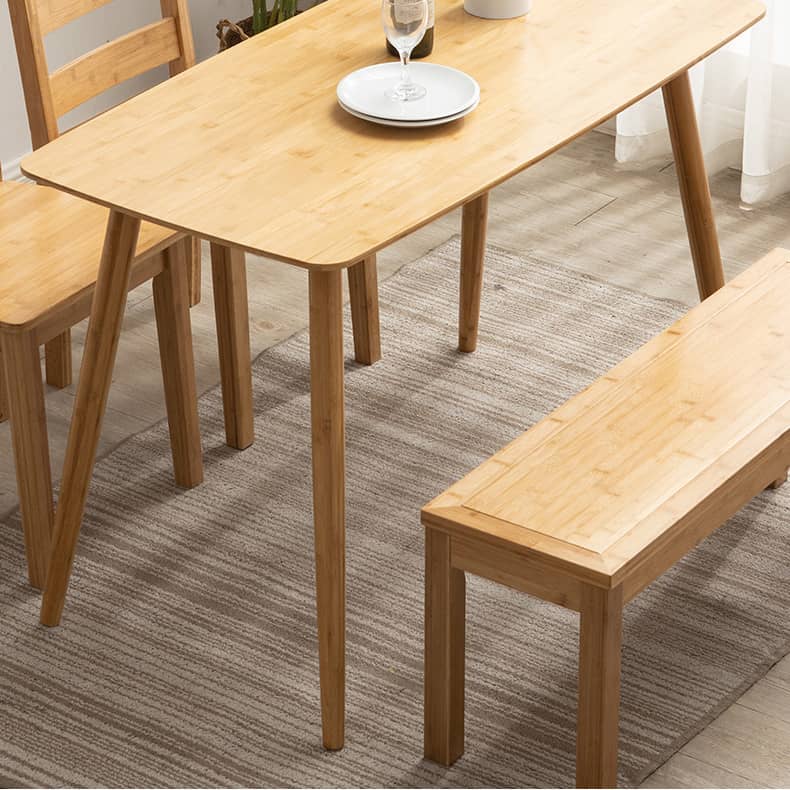 Elegant Bamboo Table in Natural Wood Finish - Perfect for Modern Living Spaces hsl-119